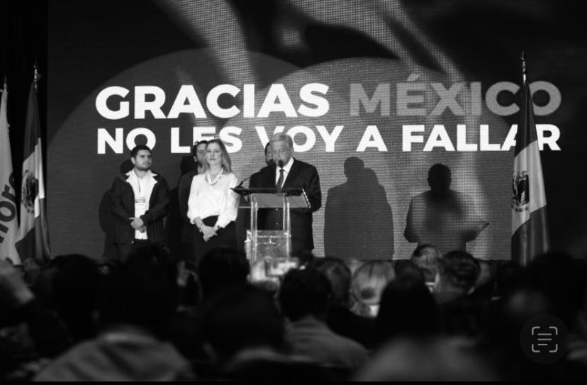 AMLO en su discurso del 1 de julio de 2018