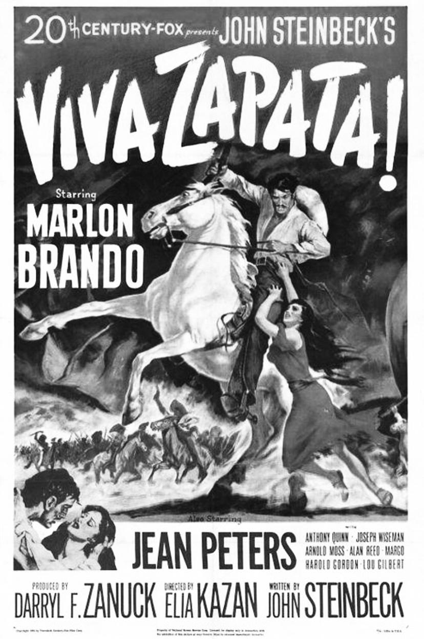 Cartel promocional de "¡Viva Zapata!" protagonizada por Marlon Brando